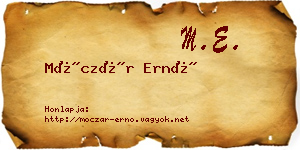 Móczár Ernő névjegykártya